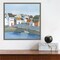 Old Coast Town and Boat II by Grace Popp 16-in. W x 16-in. H. Canvas Wall Art Print Framed in Grey